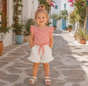 Summer Bloom 2 In 1 Set Peach - საბავშვო ორეული