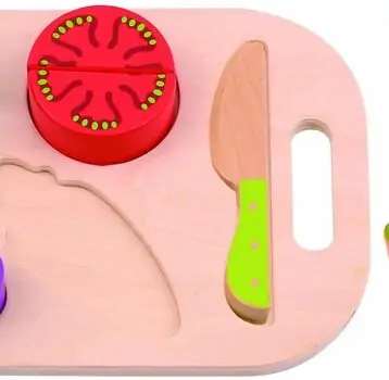 Wooden Vegetables on a Cutting Board - სათამაშო ხის დასაჭრელი ბოსტნეული, 4 image