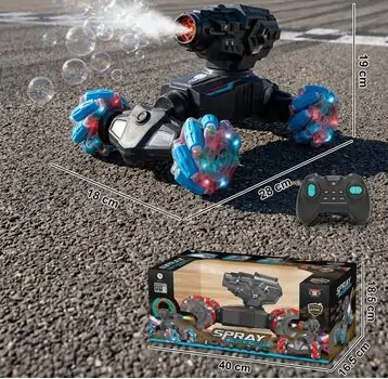 Remote Control Stunt Car with Bubble Gun  - სათამაშო დისტანციური მანქანა საპნის ბუშტების თოფით, 2 image