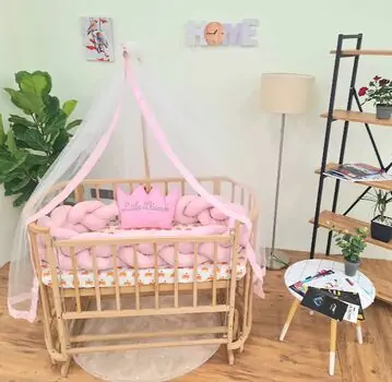 Heyner Papatya Natural Wood Organic Sleep Pink ახალშობილის საწოლი, 3 image