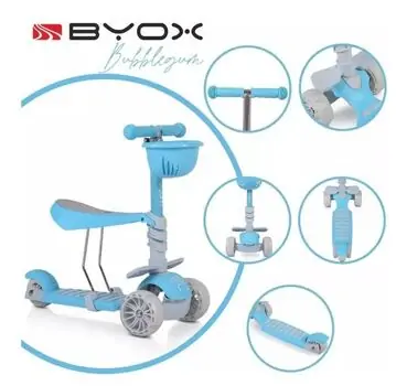 Byox-ის სკუტერი (სამაკატი) Scooter Bubblegum blue, 2 image