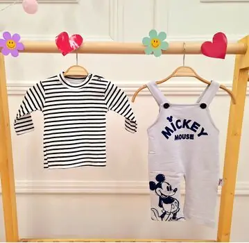 Mickey Mouse Overalls Grey - საბავშვო კომბინიზონი