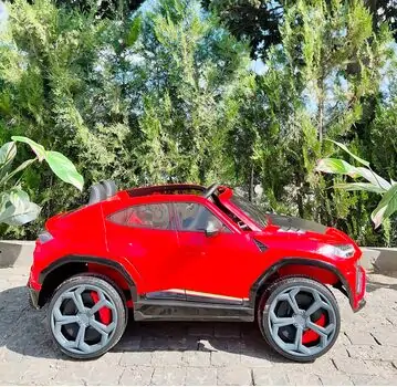 Lamborghini Electric Car Red - ელექტრო მანქანა კაუჩკის საბურავებით და ტყავის სავარძლით, 5 image