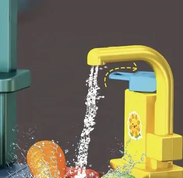Spraying Kitchen Cooking Set Blue - ფუნქციური სათამაშო სამზარეულო აქსესუარებით, 8 image