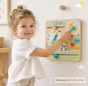 Tooky Toy My Calendar Children's-სათამაშო განსავითარებელი დაფა