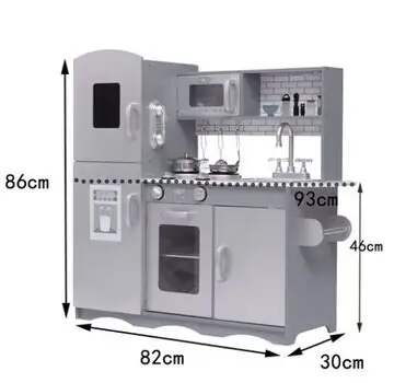 Toy Wooden Kitchen For Real Chef TX1319 Grey ხის სათამაშო სამზარეულო, 14 image