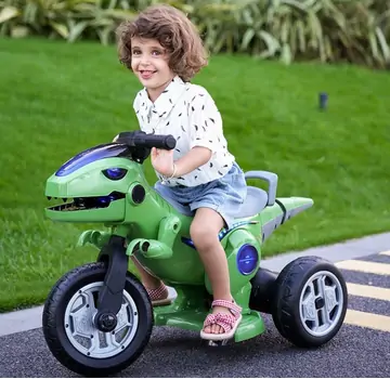 Dinosaur Moto For Kids Green საბავშვო ელექტრო მოტოციკლი, 3 image
