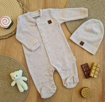 Basic Baby Romper Beige - რომპერი