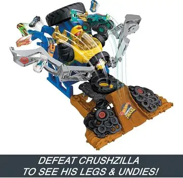 Hot Wheels Monster Trucks Arena Smashers MEGA-Wrex vs Crushzilla Takedown Playset - საბავშვო სათამაშო ტრასა, 4 image