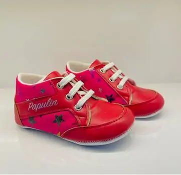Papulin Baby Shoes 0-12 Months 2138 ჩვილის ფეხსაცმელი RED