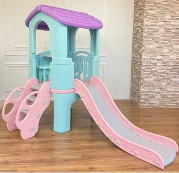 HOUSE WITH SLIDE UN-PG14 Pink საბავშო სათამაშო სახლი სასრიალოთი