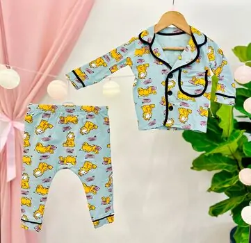 Baby Garfield Pajamas Set 2in1 Set MURATBABY Mint 7667 საბავშვო საღამური