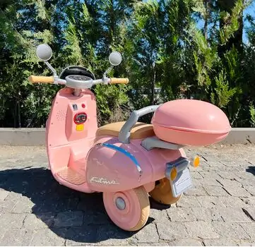 Retro Style Motorcycle Pink - ელექტრო მოტოციკლი, 5 image