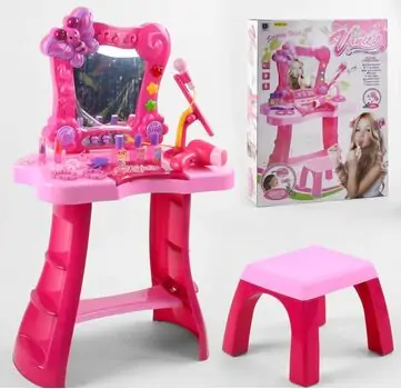 Butterfly Dressing Table Pink Set - საბავშვო ტრილიაჟი სკამით, 2 image