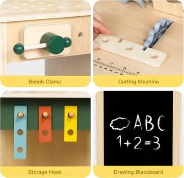 Wooden Tool Set And Accessories - საბავშვო ხის ხელსაწყოების ნაკრები, 6 image