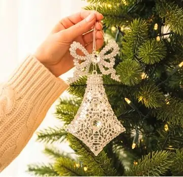 Silver Diamond Ornaments Hanging Decoration - ნაძვის ხის სათამაშო