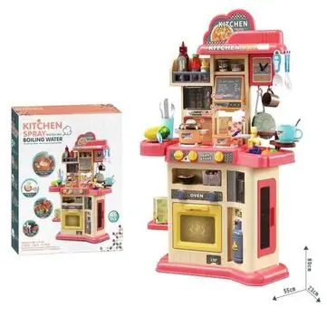 Kitchen Set With Sound Water Circulation And Steam - ფუნქციური სათამაშო სამზარეულო აქსესუარებით, 2 image