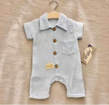 Summer Romper Baby Blue - ჩვილის რომპერი