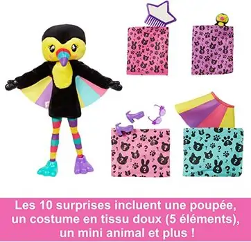 Barbie Cutie Reveal Dolls Tropical Jungle Series HKR00 თოჯინა ფერის ტრანსფორმაციით, 4 image