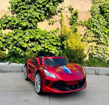 Ferrari Electric Car Painting Red - ელექტრო მანქანა კაუჩუკის საბურავებით და ტყავის სავარძლით