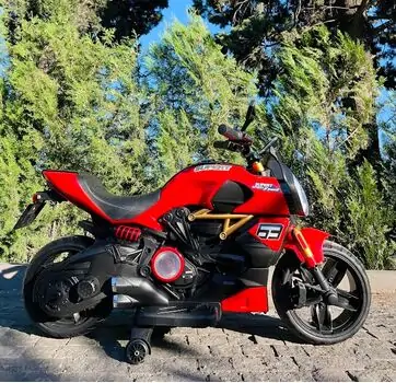 Motorcycle Ducati Red  - ელექტრო მოტოციკლი კაუჩუკის საბურავებით, 2 image