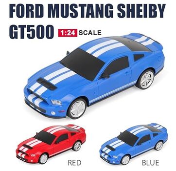Remote Control Car Blue Ford Mustang GT500 - დისტანციურად მართვადი მუსტანგის სათამაშო მანქანა, 3 image