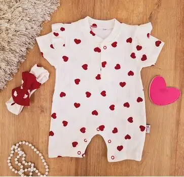 Heart Shaped Romper White - ჩვილის რომპერი
