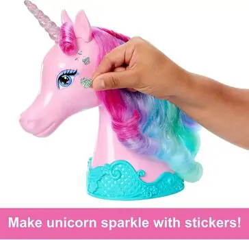 Barbie HMD83 Colorful Unicorn Hair Styling Head - სათამაშო უნიქორნი აქსესუარებით, 6 image