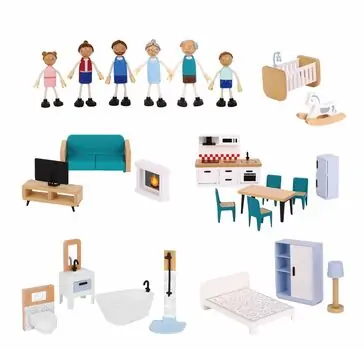 Tooky Toy Doll House TH919 - ხის სათამაშო სახლი, 2 image