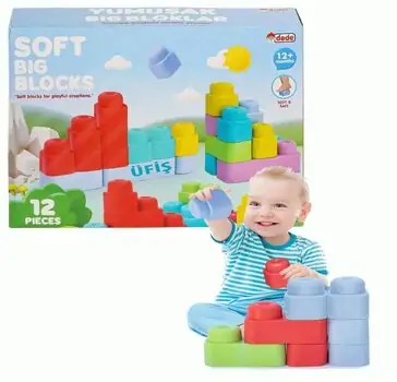 Dede 04005 Soft Large Blocks 12 Pcs  - საბავშვო სათამაშო კუბიკები