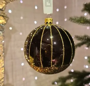 Brown Glass Ball Hanging Decoration - ნაძვის ხის სათამაშო