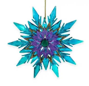 Glazed Snowflake Blue Hanging Decoration - ნაძვის ხის სათამაშო