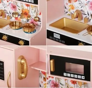Wooden Kitchen Playset  Pink - საბავშვო ხის სამზარეულო, 4 image