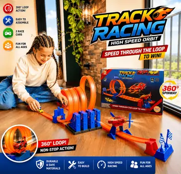 Racing Track  With Pull Back Car - სათამაშო ტრასა