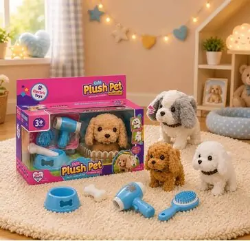 Cute Plush Puppy With Accessories - სათამაშო რბილი ძაღლი აქსესუარებით