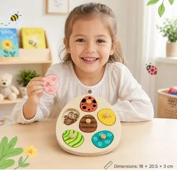 Wooden Eggs Puzzle Insect - სათამაშო ხის კვერცხის ფაზლი