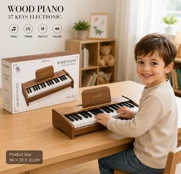 37 Keyboard  Wood Piano - სათამაშო ხის პიანინო