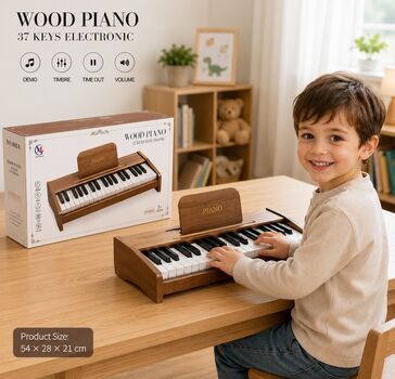 37 Keyboard  Wood Piano - სათამაშო ხის პიანინო
