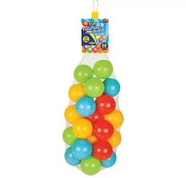 Pilsan-ის ფერადი ბურთების ნაკრები 06 423 - 7 CM 28 PCS PLAY POOL BALLS IN MESH BAG