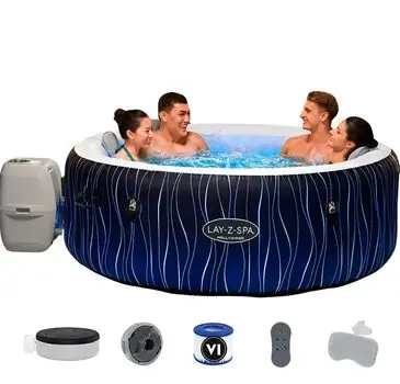 Bestway 60059 Lay-Z-Spa Hollywood Luxe AirJet 6 Black Waves Round - გასაბერი ჯაკუზი
