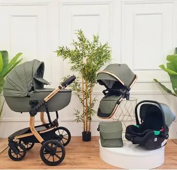 KikkaBoo Irene Army Green 4in1 2024 საბავშვო ეტლის კომპლექტი + საჩუქარი მანეჟი, 2 image