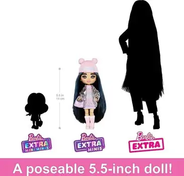 Barbie Extra Minis Travel Doll with Accessories - ბარბის თოჯინა, 6 image
