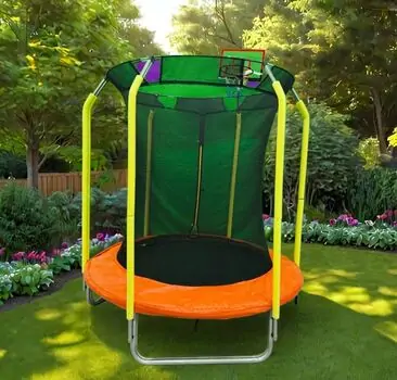 Metal & Plastic Trampoline 183cm 6FT Orange - ბატუტი, 2 image