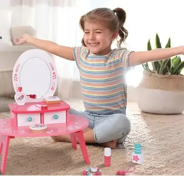 My Pink Wooden Dresser Set With Accsesoriess  - ხის საბავშვო ტრილიაჟი აქსესუარებით, 3 image