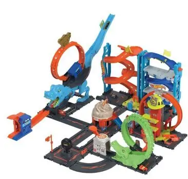 Hot Wheels City Mega Looping Fire Station საბავშვო სათამაშო ტრასა, 7 image