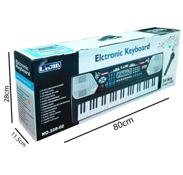 54-Key Electronic Keyboard with Microphone and Music Holder - სათამაშო ელექტრო პიანინო მიკროფონით და ნოტების დასადებით, 4 image
