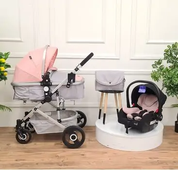 Cangaroo Ciara Pink 3In1 With Multi Carseat საბავშვო ტრანსფორმერი ეტლის კომპლექტი