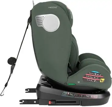 KikkaBoo i-Moove 2 i-SIZE Army Green - მანქანის სავარძელი (ქარსითი), 5 image