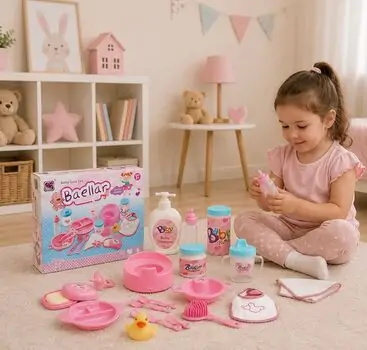 Baby Care 20 Piece Doll Feeding Set -  სათამაშო თოჯინის საკვების და ჰიგიენური ნივთების ნაკრები