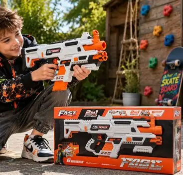 Electric Gum With Blaster - სათამაშო ელექტრო თოფი ქაფის ტყვიებით